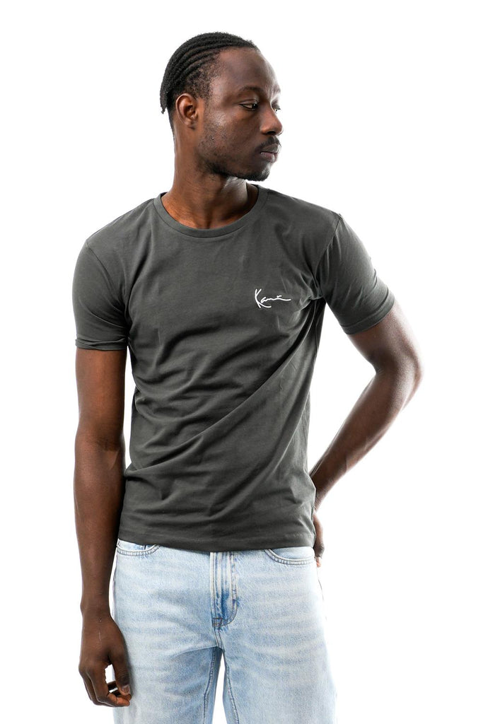 Karl Kani SMALL SIGNATURE TEE - T-shirt con stampa - ash grey/grigio Karl Kani SMALL SIGNATURE TEE - T-shirt con stampa - ash grey/grigio