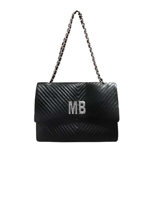 Borsa Donna Mia Bag Personalizzata TRACOLLA MAXI LUX LEATHER BLACK - TFNY Boutique
