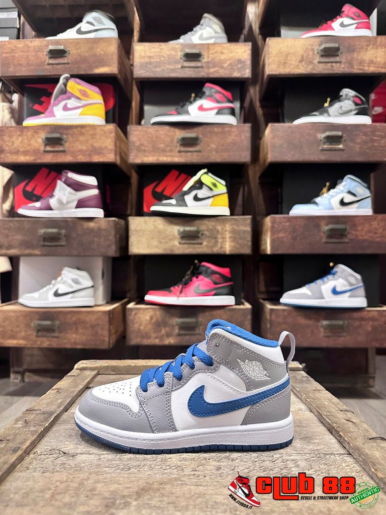 Sneakers Bambino Nike Jordan AIR JORDAN 1 MID PS DQ8424-014 CEMENT GREY - TFNY Boutique